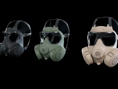 M50 Gasmask Low-poly 3D model