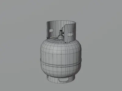 Indonesia LPG Gas Cylinder 3D Model 3D model
