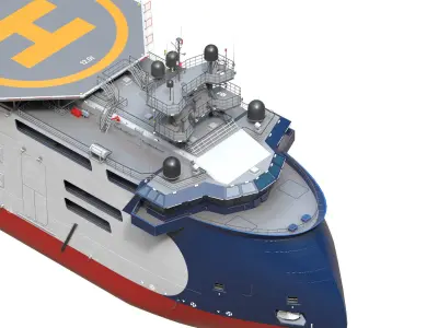 Offshore Construction Vessels Blue 3D model