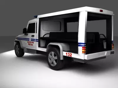 Low Poly Police Patrol Car Low-poly 3D model
