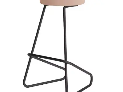Big Fabric Seated Bar Stool Tecta 3D model