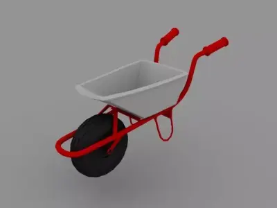 Wheelbarrow Free low-poly 3D model by Leanshu