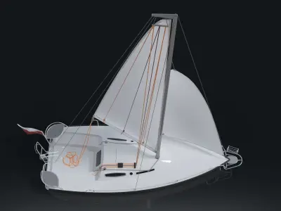 Modern sailing Low-poly 3D model