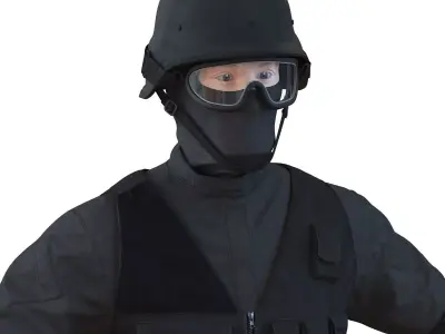 SWAT Man Rigged 3D model