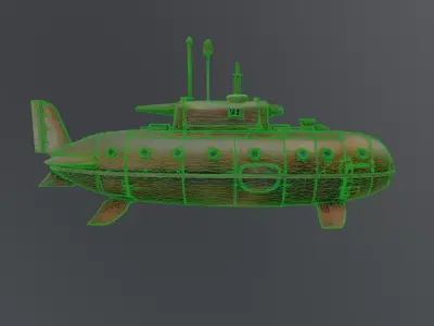 rusty submarine 3D model