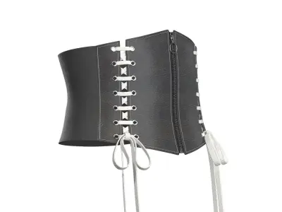 Black Lace-up Bustier 3D model