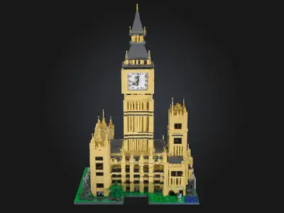 LEGO Clock Tower Model  Playful Precision in Brick Form 3D model