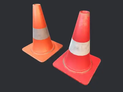 Road Cone PBR Low-poly 3D model
