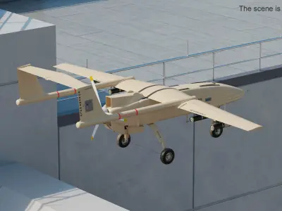 Iranian Drone Mohajer-6 Sand Color 3D model