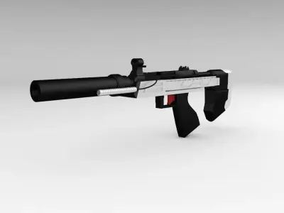 gun 001-5  Low-poly 3D model
