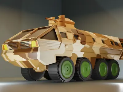 Lazar MRAP Mine Resistant Ambush Protected Armored Vehicle  Low-poly 3D model