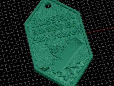 Go yourself Russian warship 3D model 3D print model
