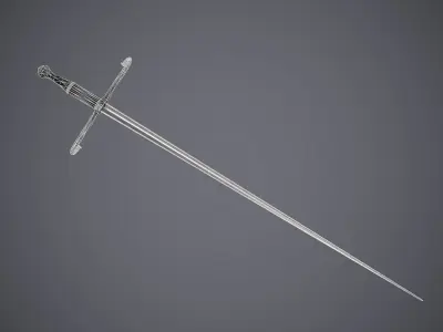 Estoc sword Low-poly 3D model