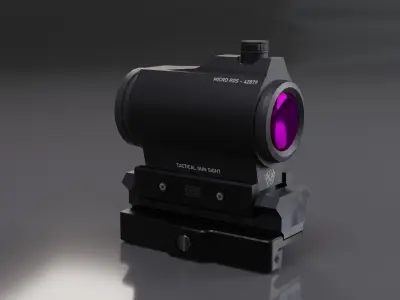 Aimpoint Style T1 Micro Red Dot Sight Low-poly 3D model