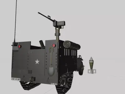 WW2 American M4A1 Mortar carriage Halftrack 3D model