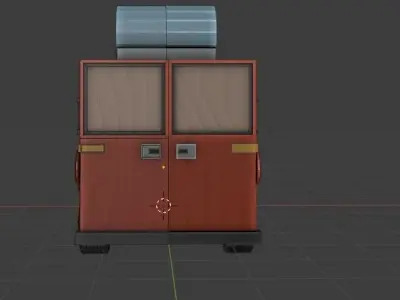 low poly fire truck model  Free low-poly 3D model
