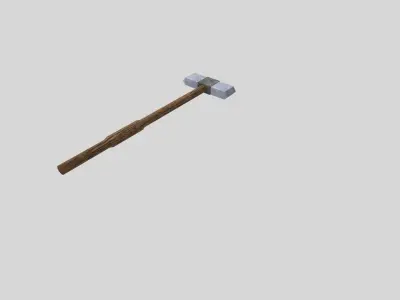 low poly war hammer Low-poly 3D model