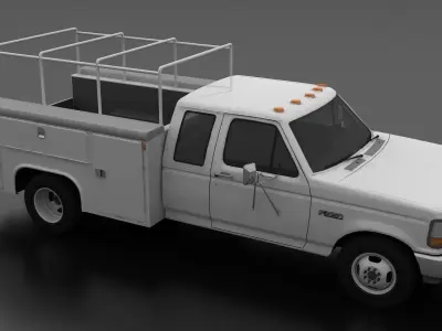 F-Series F-350 DRW SuperCab Service Utility Truck 1992 Low-poly 3D model