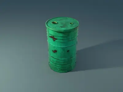 Green barrel Low-poly 3D model