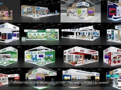 Exhibition booth mega collection vray and corona  3D Model Pack
