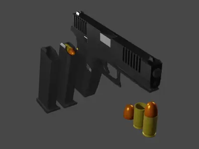 Glock 17 gen 5 low poly Low-poly 3D model
