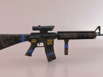 m16 low-poly ar - rifle Low-poly 3D model