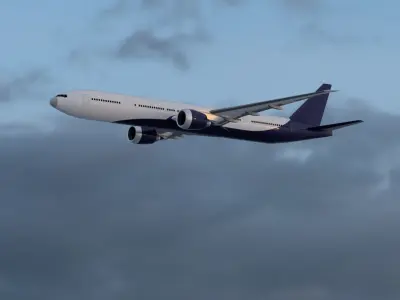 Aircraft Boeing 777-300ER  Low-poly 3D model