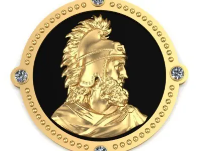 Medallion with st Vartan 3D print model