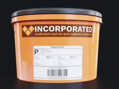 Logistics Plastic Shipping Bucket Set Low-poly 3D model