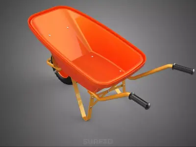 STANDARD WHEELBARROW CART WHEEL BARROW WORKER LABOR BUILDER HAUL 3D model