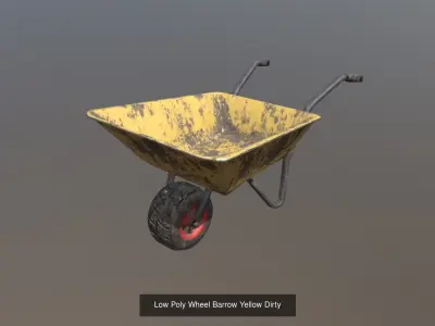 Low Poly PBR Wheel Barrows 3D Model Pack