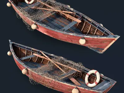 Old Fish Boat  3D model