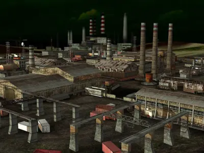 3DRT - Toxiclands Industrial Level Kit Low-poly 3D model