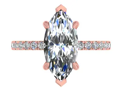 3 ct Marquise Solitary Ring 3D print model