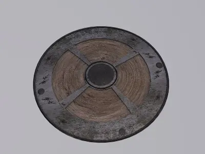 Barbarian shield Low-poly 3D model