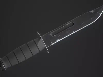 US Military Knife Low-poly 3D model