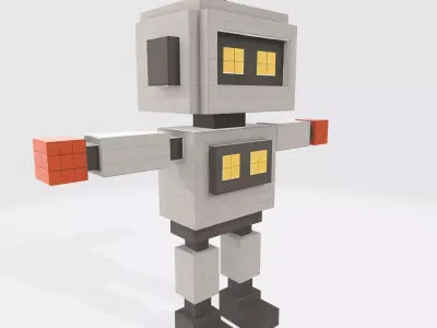 Robot Character N19 Low-poly 3D model