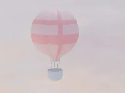 Hot Air Balloon Low-poly 3D model 2