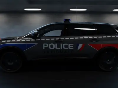Peugeot 5008 -  French National Police Car Free 3D model