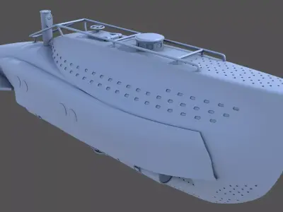 CA2 mini submarine - 1-72 scale 3D print model
