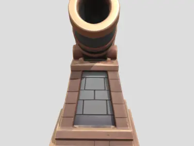Cartoon Cannon 3D Model PBR Textured Stylized Game Asset Low-poly 3D model