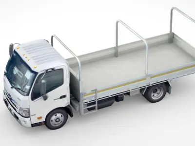 Hino 616 Hybrid Flatbed 2020 Low-poly 3D model