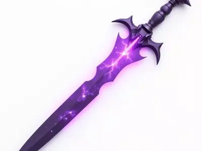 Cosmic Stormblade 3D Model Legendary Fantasy Sword Low-poly 3D model