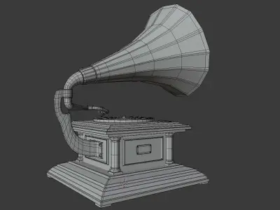 Gramophone Phonograph Low-poly 3D model