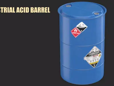 Hazardous Industrial Barrel Pack 3D model