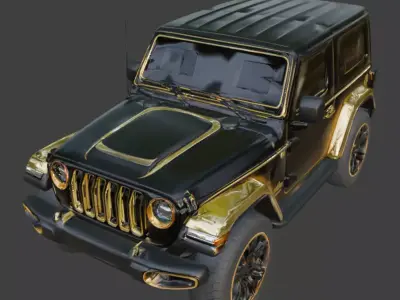 Luxury Gold and Black Off-Road Jeep 3D Model V02 Low-poly 3D model
