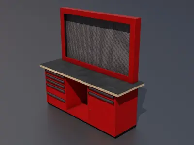 Workshop workbench 3 PBR 3D model
