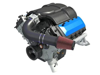 V8 Engine 3D model 3