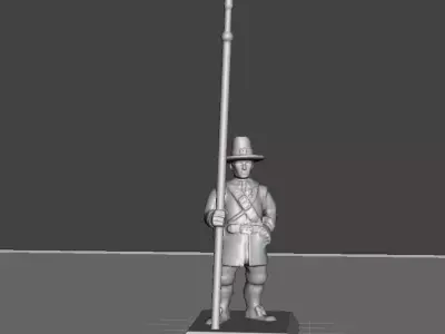 Supportless English Civil War Light Pikemen Free 3D print model