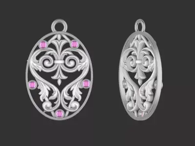 Beautiful Floral Pendant for Womens 3D print model